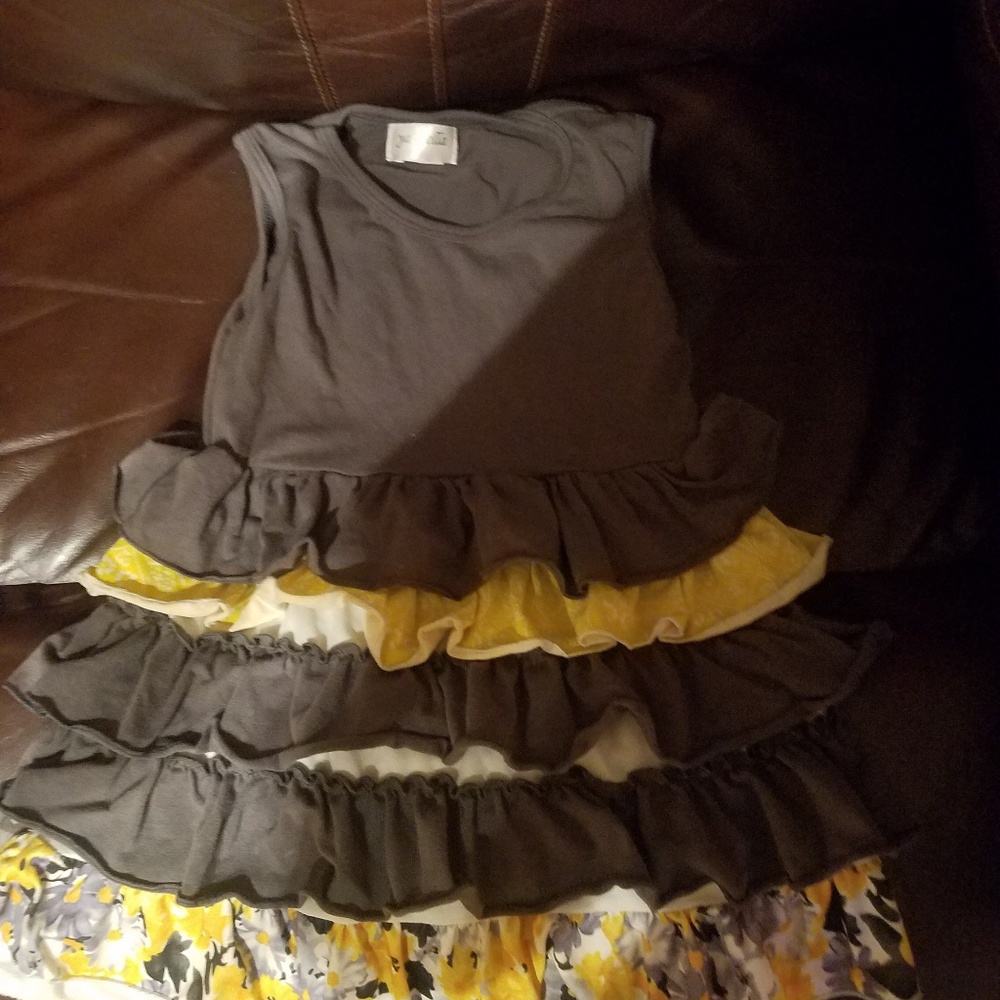 Gray and yellow dress